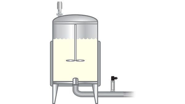 낙농 교반 및 배치 탱크의 레벨 계측